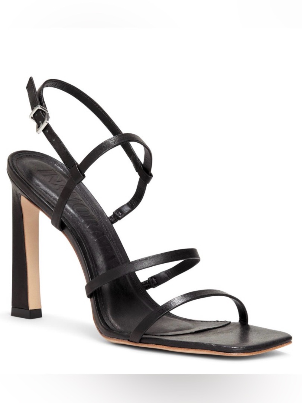 iNAMORATA Black Bayard Heel -Strappy High-Heel Sandal - Size 10.5